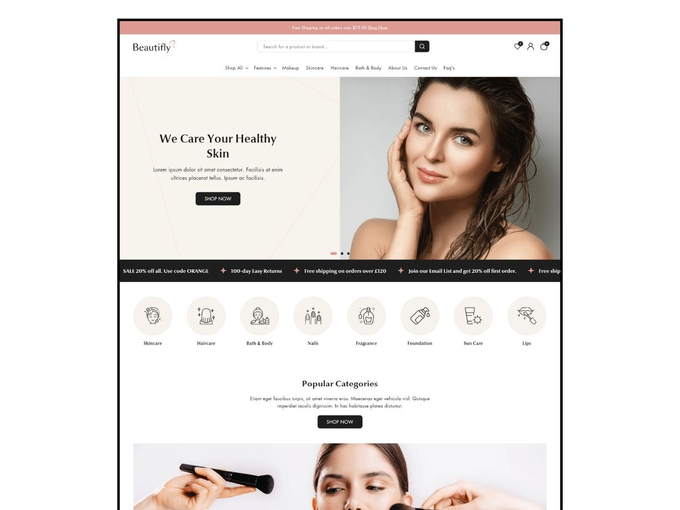 Beautifly Beauty Care - Beauty and Cosmetics Theme | Shopify 2.0 Theme