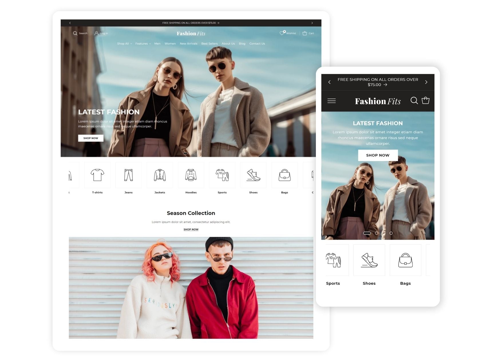 Best Shopify Fashion Fits theme for Fashion Stores Shopify Theme