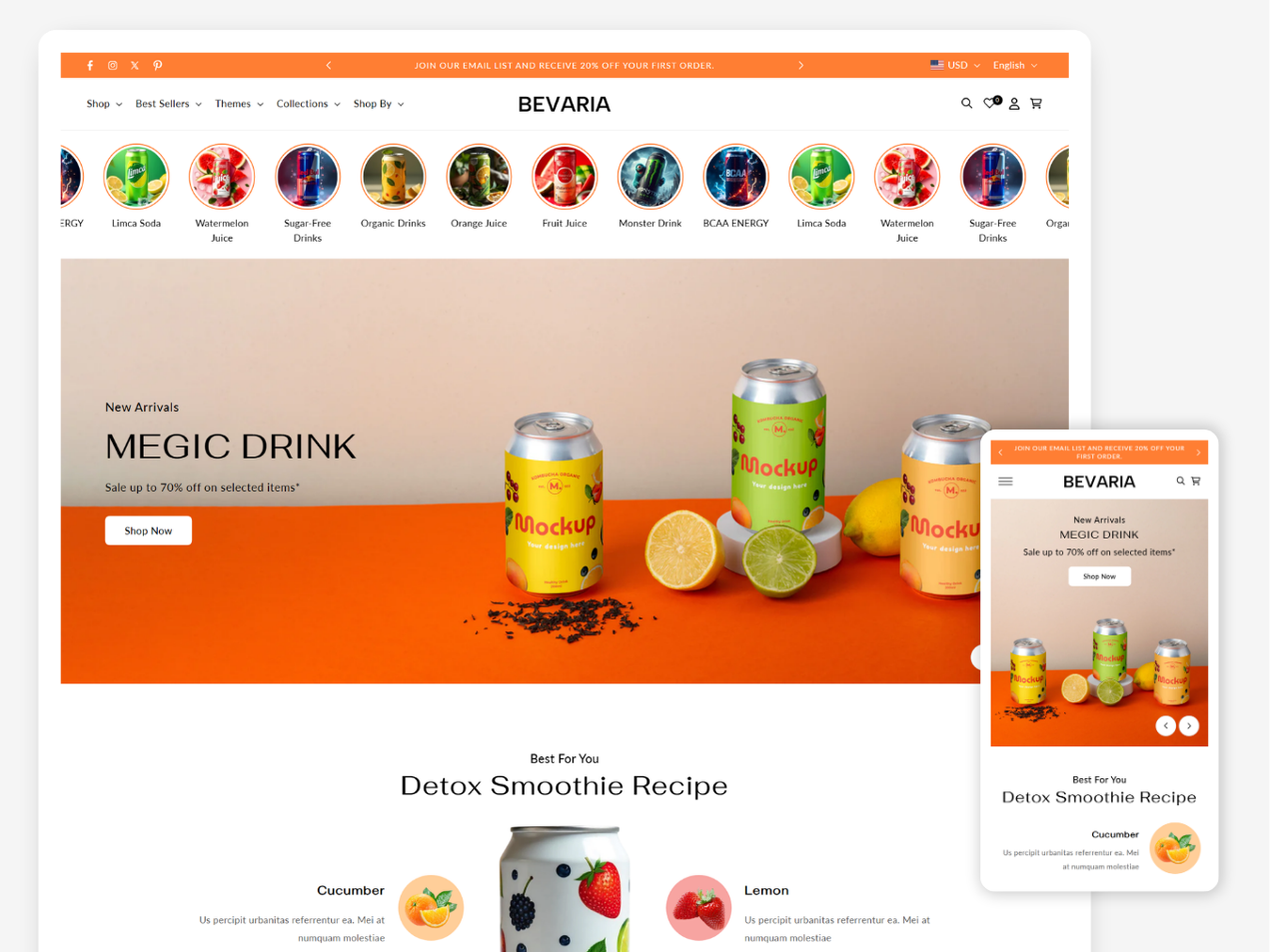 Bevaria - Sophisticated Beverage Shopify 2.0 Template