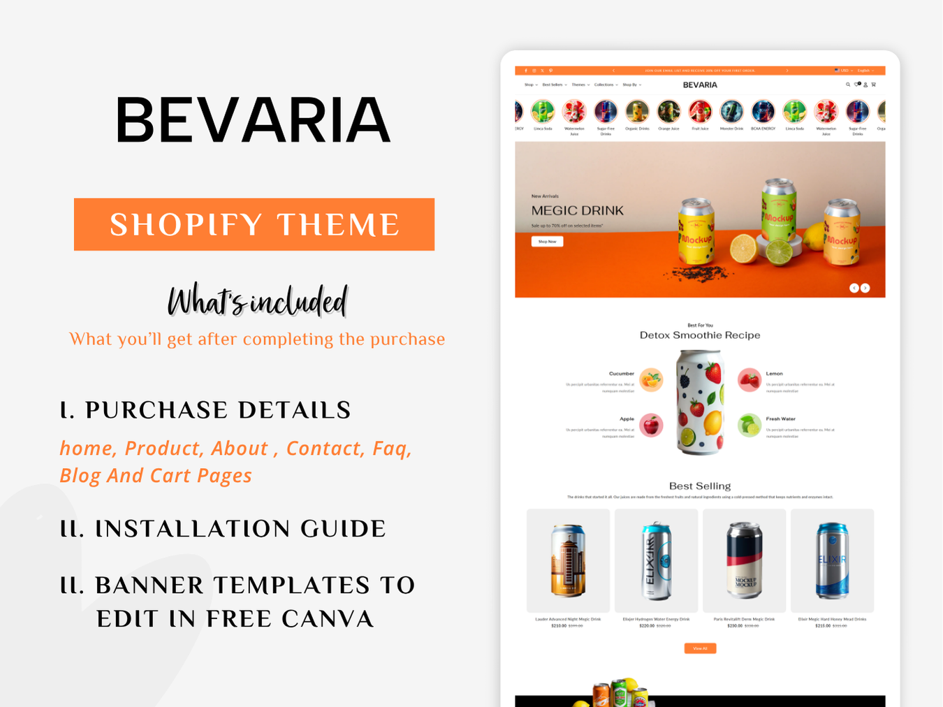 Bevaria - Sophisticated Beverage Shopify 2.0 Template