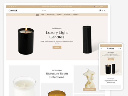 Candle - Luxurious Candle Template | Shopify 2.0 Template