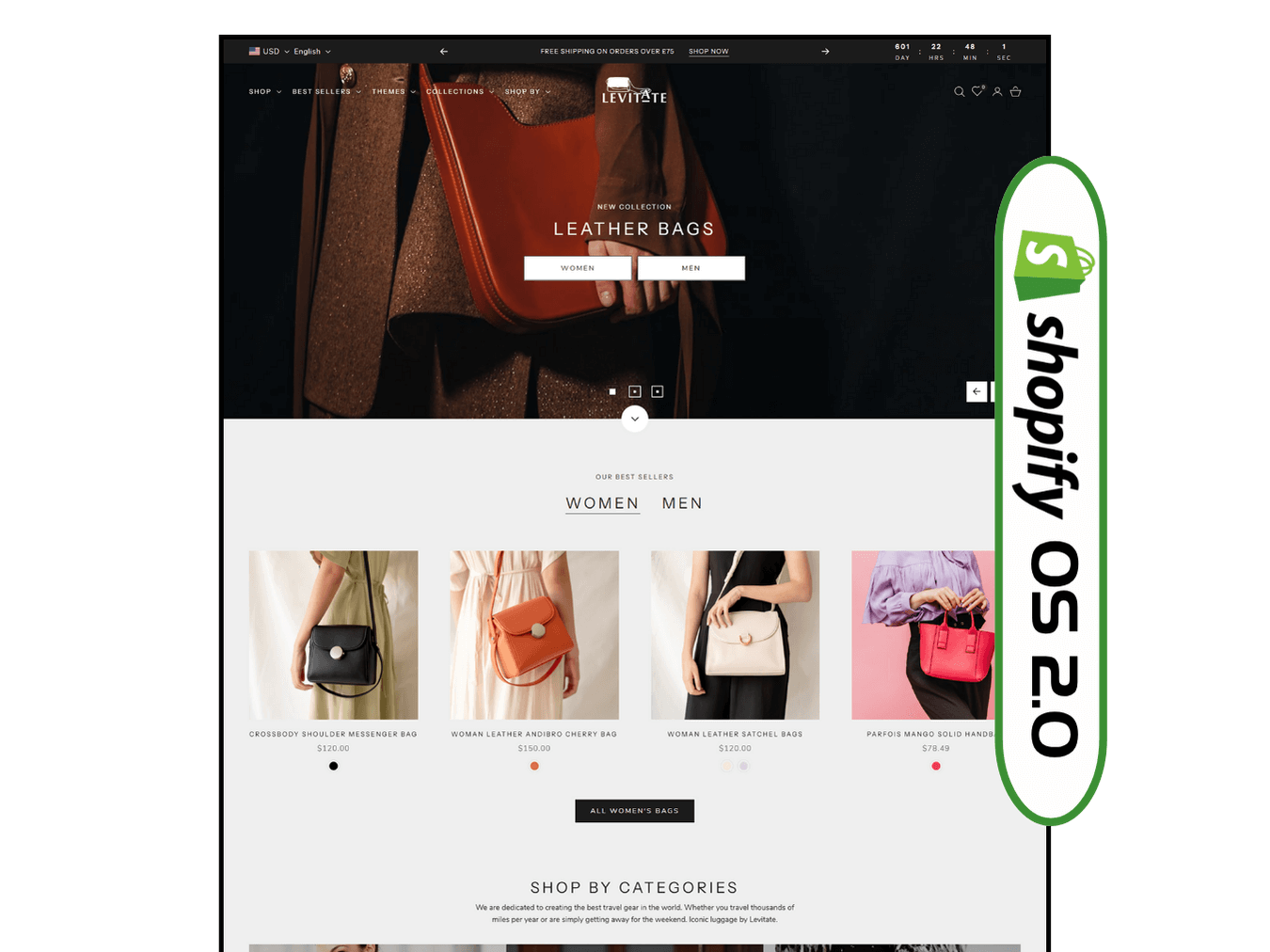 Levitate - Purse & Bags | Shopify 2.0 Template
