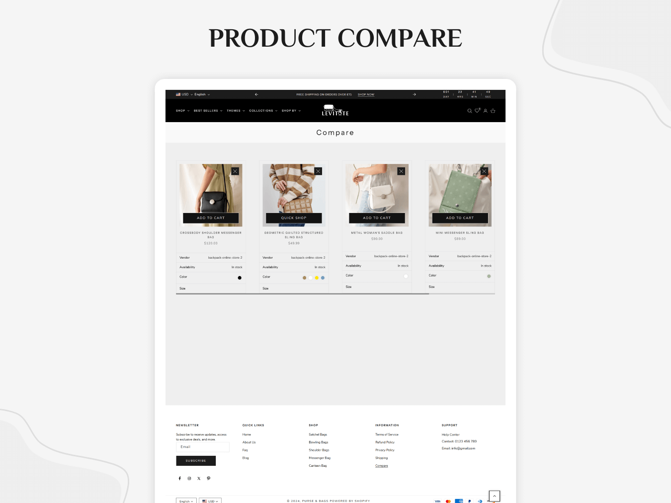 Levitate - Purse & Bags | Shopify 2.0 Template