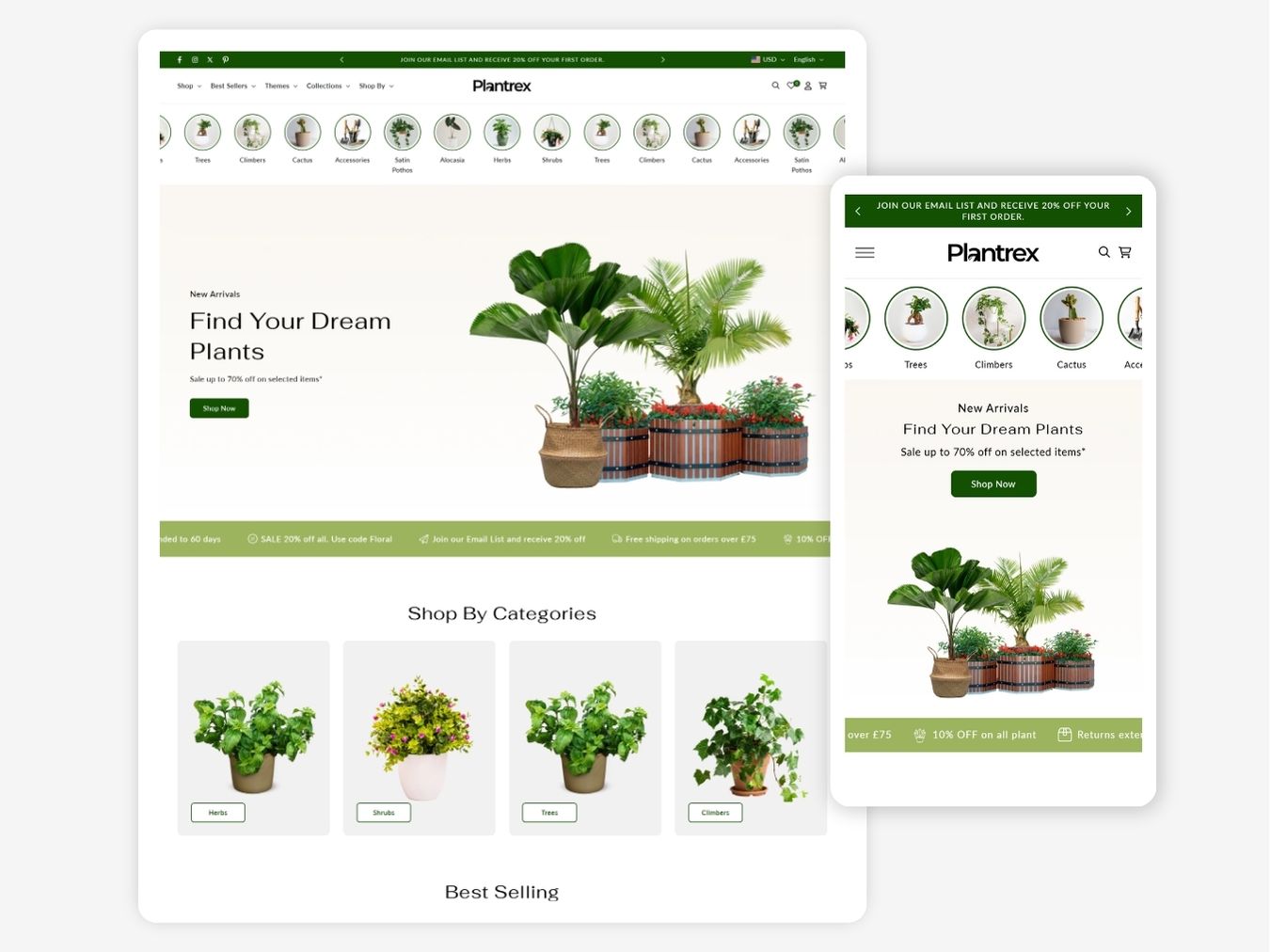 Plantrex - Beautiful Flower Shop | Shopify 2.0 Template