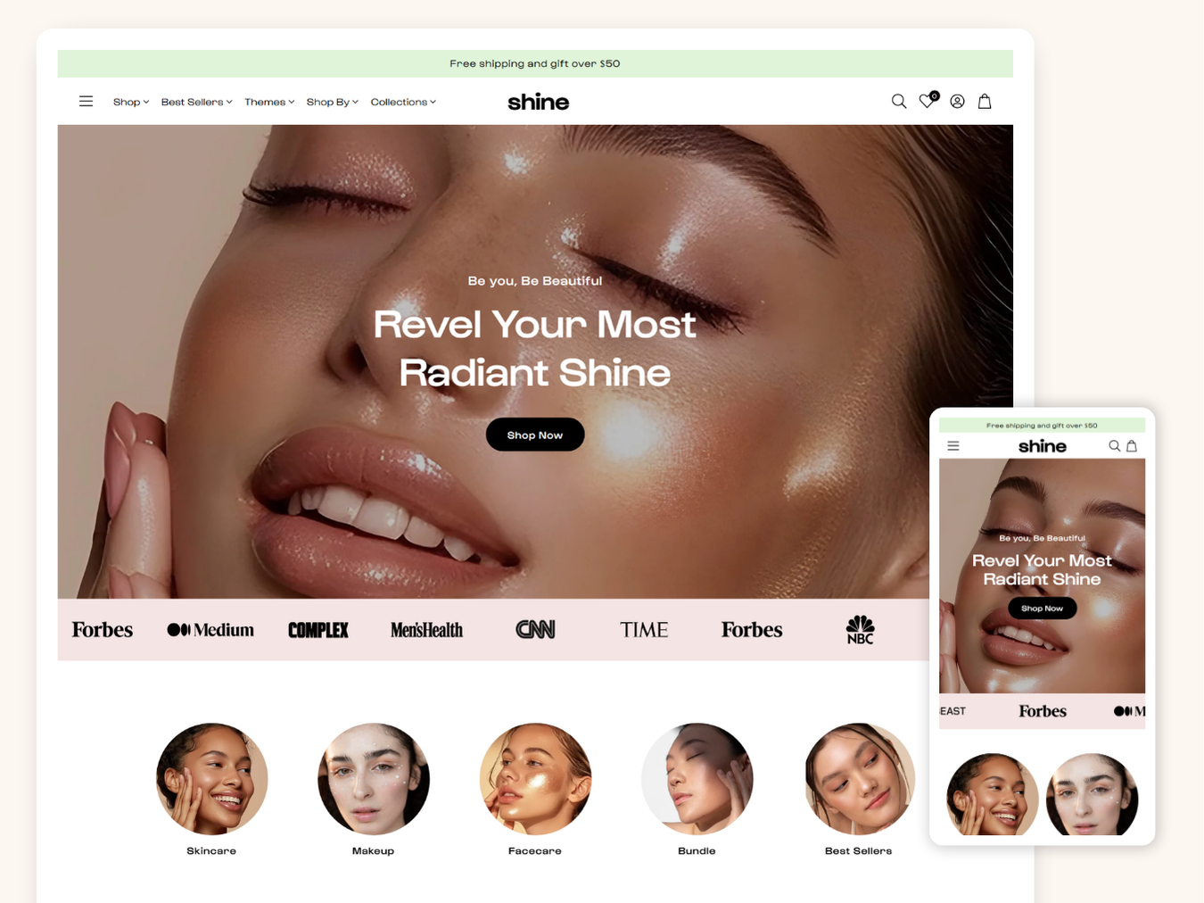 Shine - New Beauty Store | Shopify 2.0 Theme