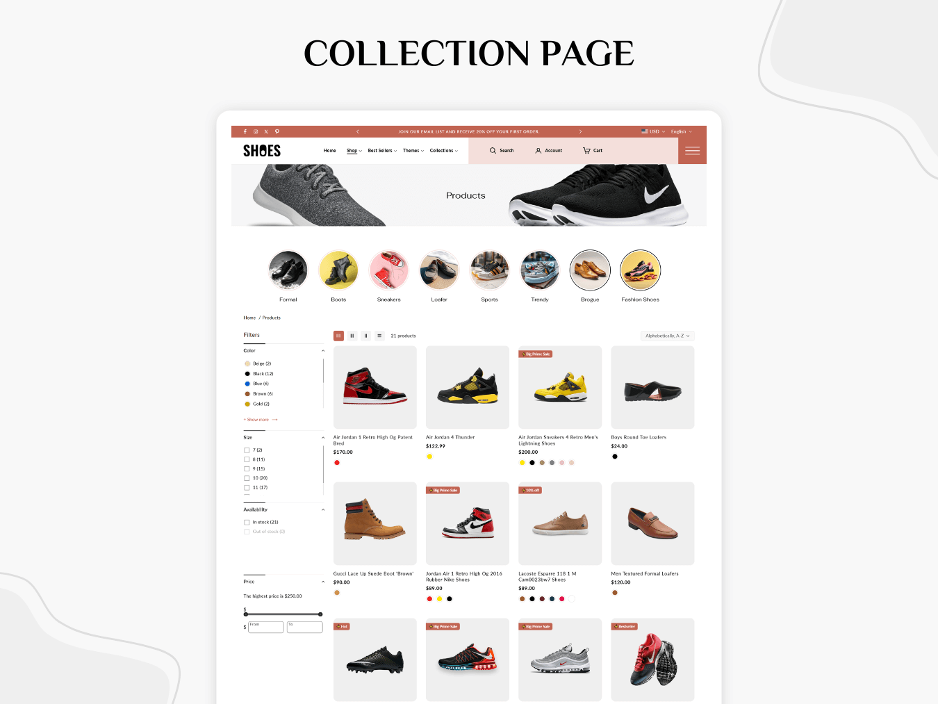 Sports Shoes & Footwear Shoes | Shopify 2.0 Theme