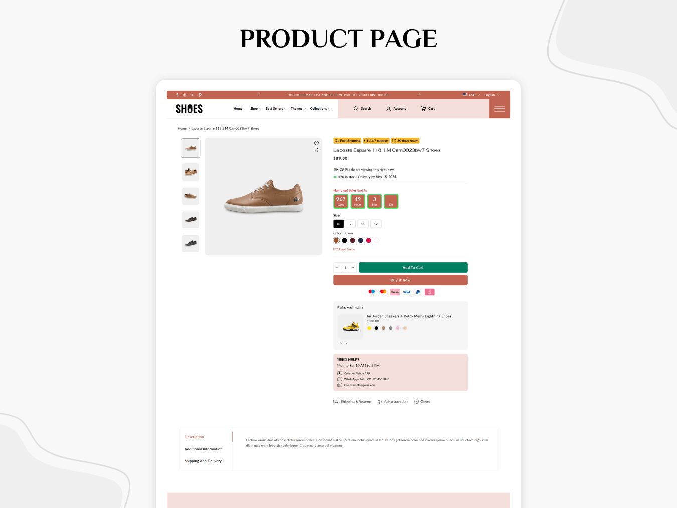 Sports Shoes & Footwear Shoes | Shopify 2.0 Theme