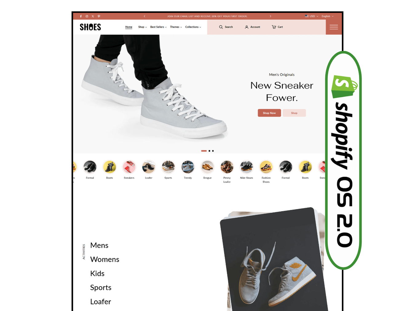 Sports Shoes & Footwear Shoes | Shopify 2.0 Theme