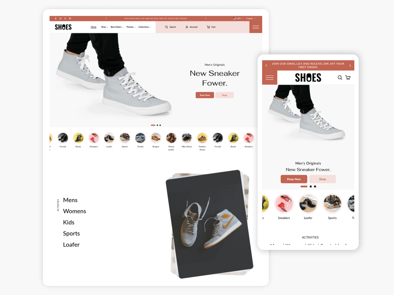 Sports Shoes & Footwear Shoes | Shopify 2.0 Theme
