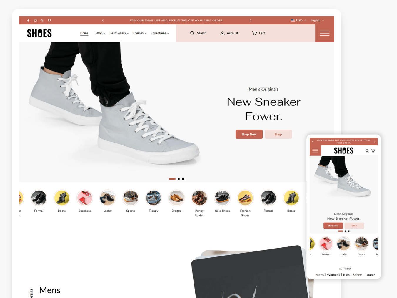Sports Shoes & Footwear Shoes | Shopify 2.0 Theme