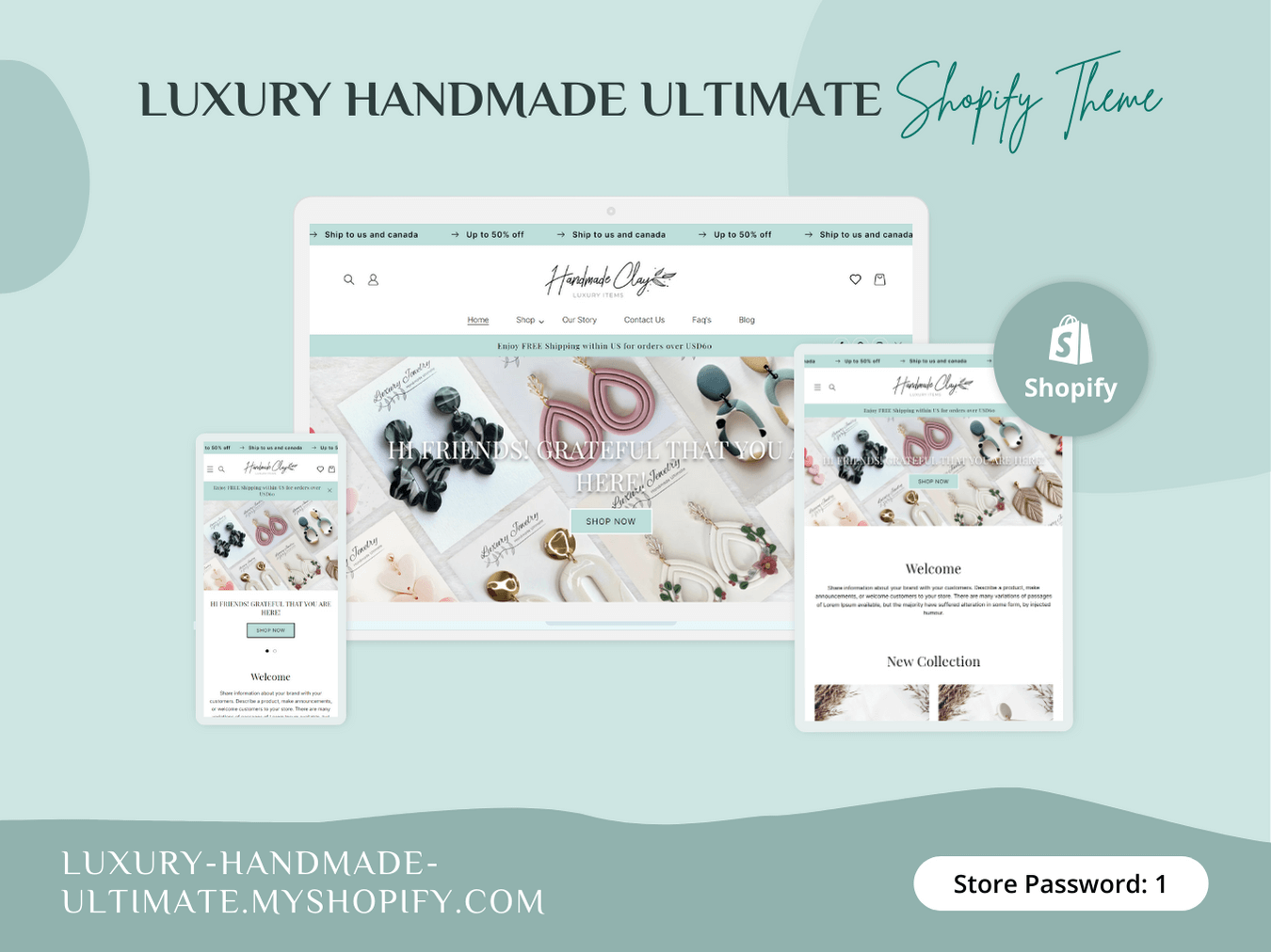 Handmade Clay - Shopify Jewelry Template For Handmade | Shopify 2.0 Template