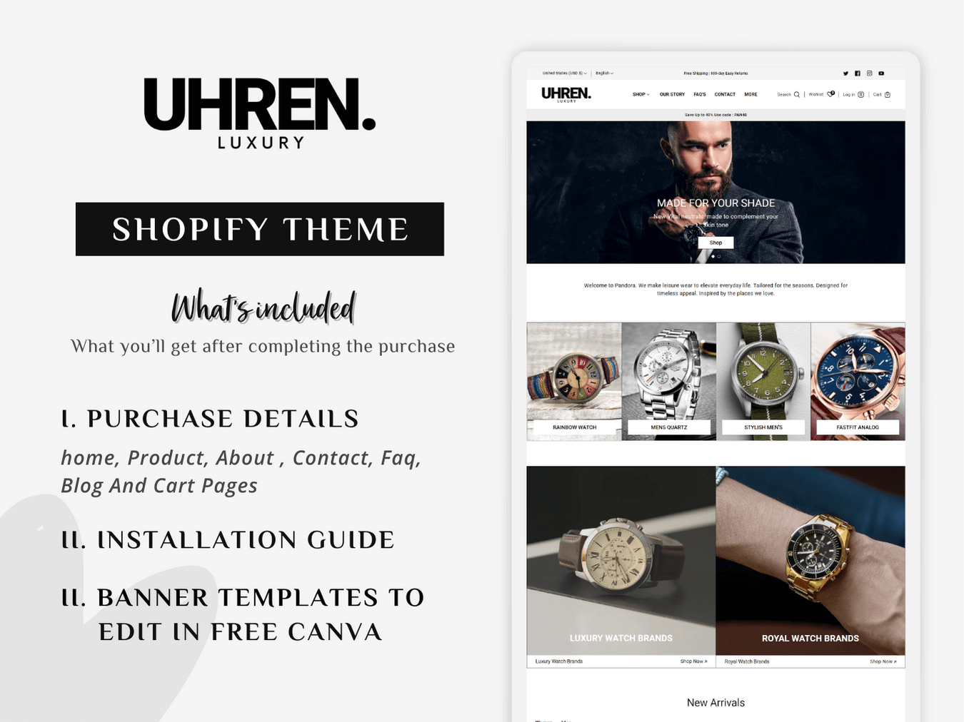 Luxe Luxuries Premium Watch Store Shopify Theme - Main Image