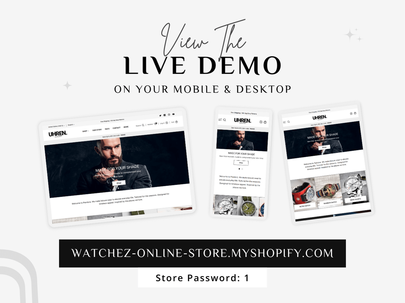 Customizable Watch Website Template